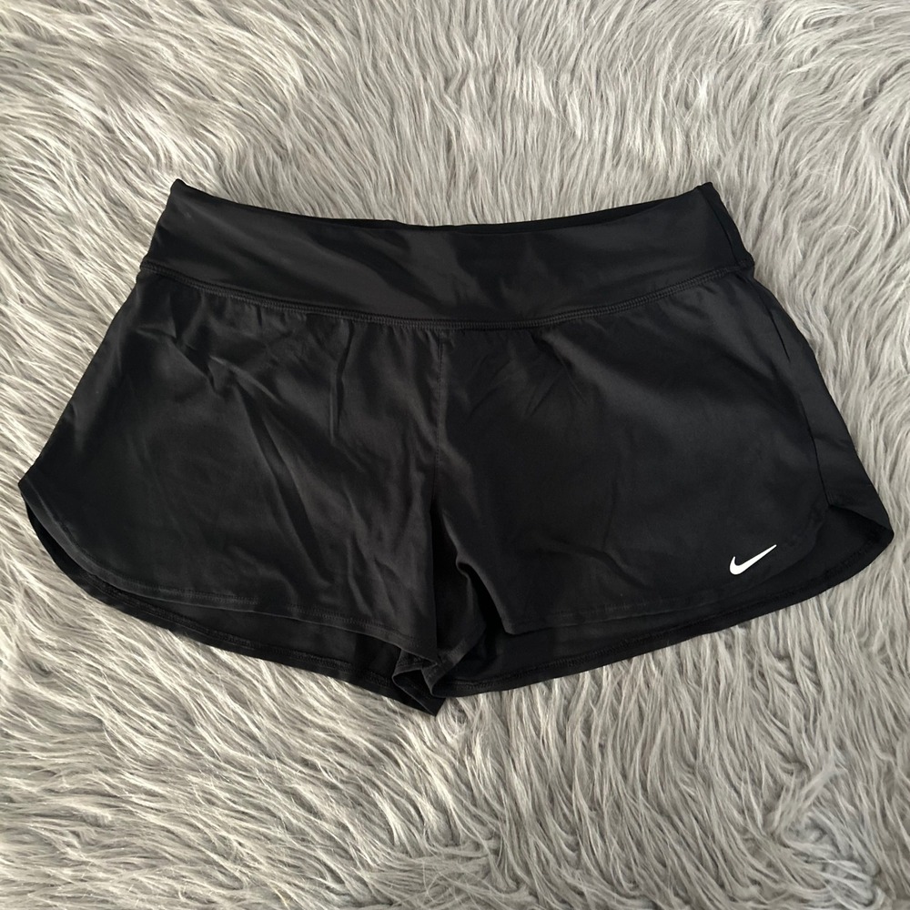 Nike Athletic Shorts Womens Size Medium Black Lined Stretch Waistband Short